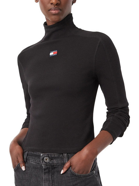 Tommy Jeans Γυναικείο Χειμερινό Top Βαμβακερό Μαύρο DW0DW23251-BDS