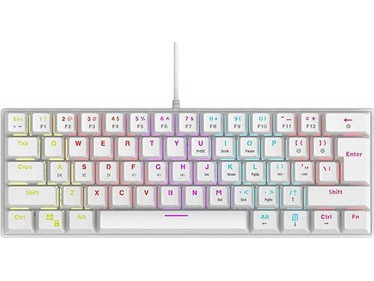 Rampage Plower K60 Μηχανικό Gaming Πληκτρολόγιο 60% με Custom Blue Διακόπτες RGB White