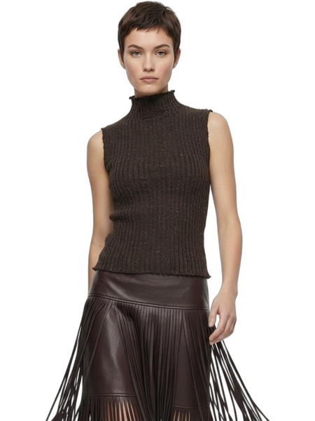 Helmi Γυναικείο Χειμερινό Crop Top Πλεκτό Σοκολατί 58-03-144