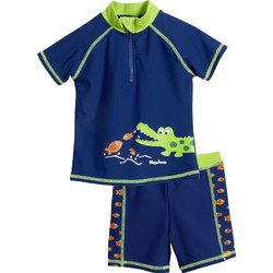 Playshoes Crocodile Αντηλιακό UV Παιδικό Μαγιό Σετ με Μπλούζα για Αγόρι Navy Μπλε 0112-461162
