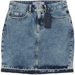 Superdry Μίνι Φούστα Τζιν Ψηλόμεση Pencil Μπλε G72022CR
