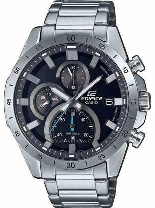 Casio Edifice Ανδρικό Ρολόι Χρονογράφος με Ασημί Μεταλλικό Μπρασελέ EFR-571D-1AVUEF