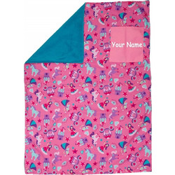Stephen Joseph All Over Print Princess Κουβέρτα Αγκαλιάς Fleece 92x127 Μπλε Φούξια