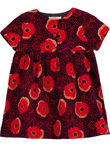 Βρεφικό Φόρεμα για Κορίτσια Poppies Print ΜΑΥΡΟ