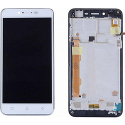Γνήσιο Original Lenovo Vibe K5 A6020A40 LCD Display Screen Οθόνη + Touch Screen Digitizer Μηχανισμός Αφής + Πλαίσιο Frame White