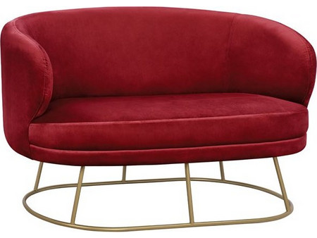 HomeMarkt Arien Διθέσιος Καναπές Βελούδινος Κόκκινος 125x80x84cm HM8492.06