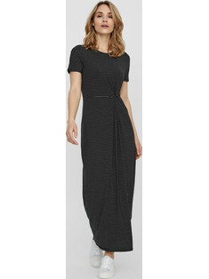 Vero Moda Maxi Καλοκαιρινό Καθημερινό Φόρεμα Μαύρο 10228490