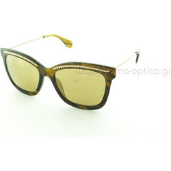 Blumarine BM708 1FJG Γυναικεία Γυαλιά Ηλίου Πεταλούδα Κοκάλινα Μεταλλικά Χρυσά Μαύρα με Καφέ Polarized Φακό