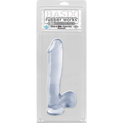 Pipedream Basix Rubber Works 10" Ρεαλιστικό Dildo με Βεντούζα & Όρχεις 22.5cm Clear