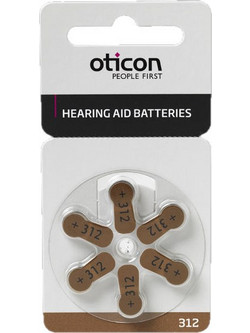 Oticon μπαταριες ακουστικων βαρηκοιας No 312 6 τεμ