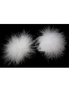 Naughty Toys Feather Round Nipple Pasties White