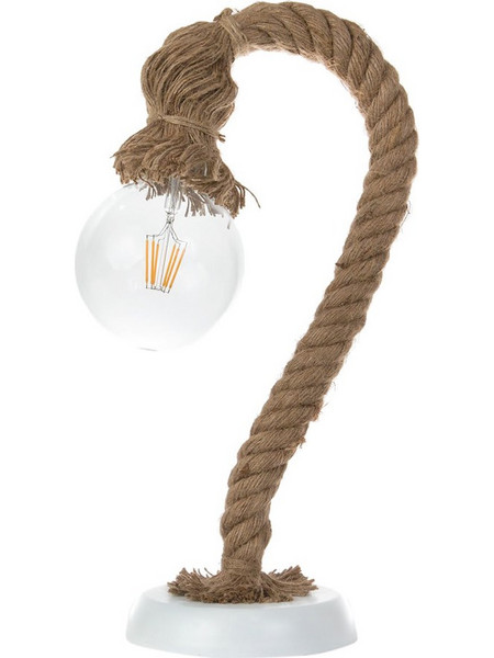 InLight 3439 Πορτατίφ Ε27 Λευκό Καφέ Φ17xΥ46cm