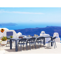 Siesta Σετ Τραπεζαρία Κήπου Vegas Πολυπροπυλενίου 9τμχ Γκρι 20.9986