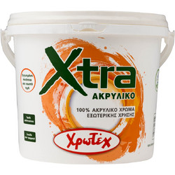 Χρωτέχ Xtra Ακρυλικό Χρώμα Εξωτερικού Χώρου Λευκό 9lt