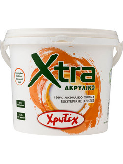 Χρωτέχ Xtra Ακρυλικό Χρώμα Εξωτερικού Χώρου Λευκό 9lt