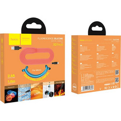 Καλώδιο Micro USB Hoco X21 Plus Fluorescent 1m Πράσινο
