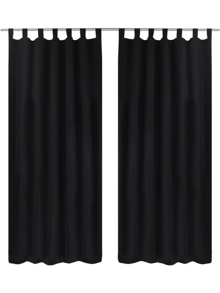 vidaXL Σετ Κουρτίνες με Θηλιές 140x245 2τμχ Μαύρες 130355