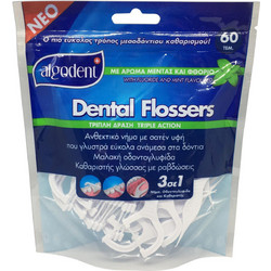 Algotech Triple Action Dental Flossers Οδοντικό Νήμα με Λαβή & Γεύση 60τμχ