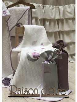 Raison D'Etre Dreamy Owl Κουβέρτα Αγκαλιάς Πικέ 80x90 Ροζ