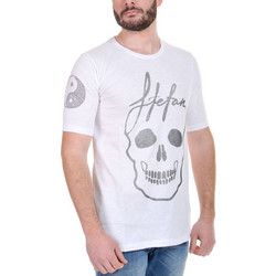 STEFAN T-Shirt μπλουζάκι, μεταλλικές λεπτομέρειες στο μανίκι, ασημί στάμπα