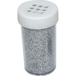 Ασημί glitter διακόσμησης σε βαζάκι 20gr