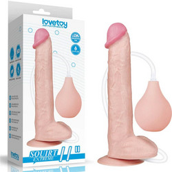Lovetoy Extreme Ρεαλιστικό Dildo με Βεντούζα Όρχεις & Δυνατότητα Εκσπερμάτωσης 28cm Flesh