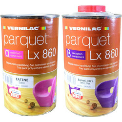 Vernilac Parquet Lx860 (A+B) Βερνίκι Επιφάνειας Ξύλου Διαλύτου Satin 2lt