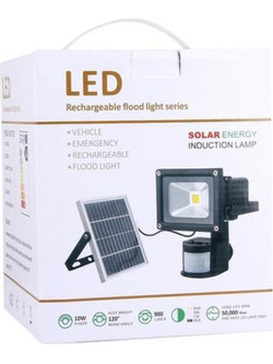 Προβολέας LED με ανιχνευτή κίνησης & ηλιακό Panel 10W , 900LM LED Infrared Sensor Floodlight Lamp with Solar Panel, IP65 Waterproof (White Light) OEM T10