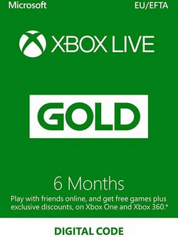 Microsoft Xbox Live 6 Month Gold