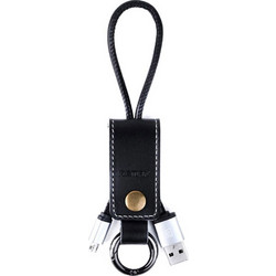 Καλώδιο-Μπρελόκ micro-USB Δερμάτινο Μαύρο Remax rc-034m