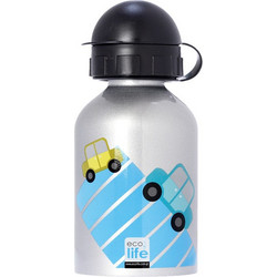Ecolife Cars Παιδικό Μπουκάλι Θερμός Ανοξείδωτο BPA Free Ασημί 400ml