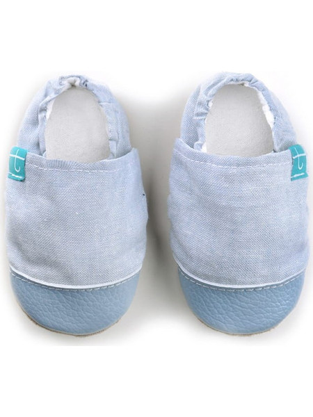 TiTot Chambray Βρεφικά Παντοφλάκια Αγκαλιάς Πράσινο Mint
