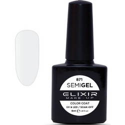 Elixir Semigel 871 Milky White Ημιμόνιμο Βερνίκι Νυχιών 8ml