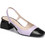 Fericelli Γόβες Slingback Δερμάτινες με Χοντρό Χαμηλό Τακούνι Λιλά Μαύρες 5302