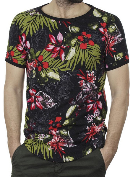 Κοντομάνικο Fashion T-Shirt FREE WAVE 22104 Floral Μαύρο