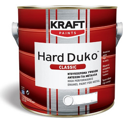 Kraft Paints Hard Duco Classic Ντουκόχρωμα Διαλύτου Μετάλλου Λευκό Σατινέ 0.75lt