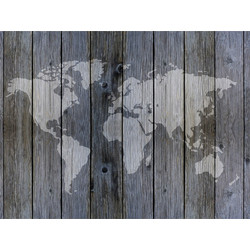 Contento Matteo Σουπλά Βινυλίου 40x30 World Map Wooden