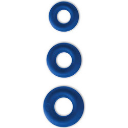 Ns Novelties Renegade Super Soft Power Rings Σετ Ελαστικά Δαχτυλίδια Πέους Σιλικόνης Μπλε 3τμχ