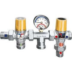Ηλιακό Θερμοστατικό Συγκρότημα Κιτ (SOLAR KIT) 1/2'' Με Βαλβίδα Εκτροπής και Ανάμειξης BRASS FORM 4560