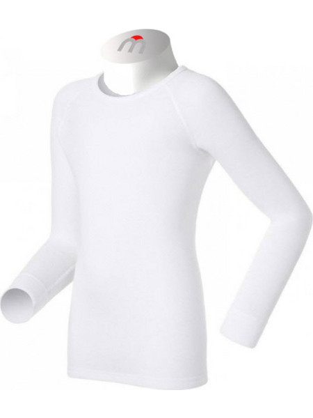 MICO 2775 Kids long sleeves round neck shirt - White