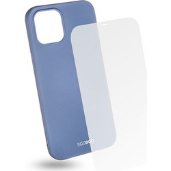 EGOBOO TPU Rubber Back Cover & Tempered Glass Case Grey (iPhone 12 / 12 Pro)