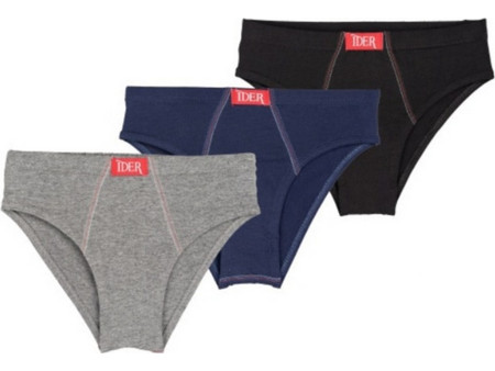 IDER 3-PACK BASICS (3102)ΑΓΟΡΙΣΤΙΚΟ ΒΑΜΒΑΚΕΡΟ ΣΛΙΠ ΜΕ ΕΣΩΤΕΡΙΚΟ ΛΑΣΤΙΧΟ BLACK/ANTRACITE MELANGE/BLU