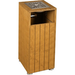 Σταχτοδοχείο Κάδος Δαπέδου Ξύλινος 31x31x75 cm Κατάλληλος για Εξωτερικούς Χώρους c374306