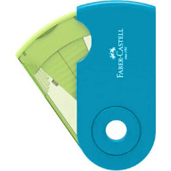 Ξύστρα Faber Castell Sleeve Διπλή Δίχρωμη Τιρκουάζ 182704