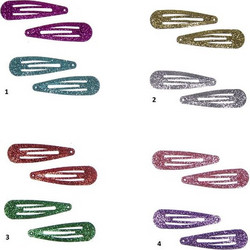 CHANDELIER ΚΛΙΚ ΚΛΑΚ ΜΑΛΛΙΩΝ ΣΕΤ 4τμχ 5cm ΜΕΤΑΛΛΙΚΑ GLITTER ASSORTED