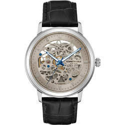 Kenneth Cole Ανδρικό Ρολόι Αυτόματο με Μαύρο Δερμάτινο Λουράκι KC50920002