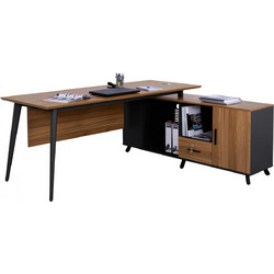 HomeMarkt Supreme Γωνιακό Επαγγελματικό Γραφείο Ξύλινο 200x160x75cm HM2126