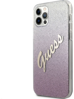 Guess Graduebt Script Back Cover Glitter Pink (iPhone 12 Pro Max)