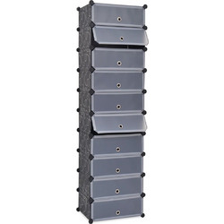 vidaXL Παπουτσοθήκη Πλαστική Μαύρη Μ47xΠ37xΥ172cm 244920