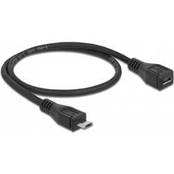 Καλώδιο Επέκτασης USB Delock (83567) - USB 2.0 type Micro-B male / USB 2.0 type Micro-B female - 0.5m - Black 83567